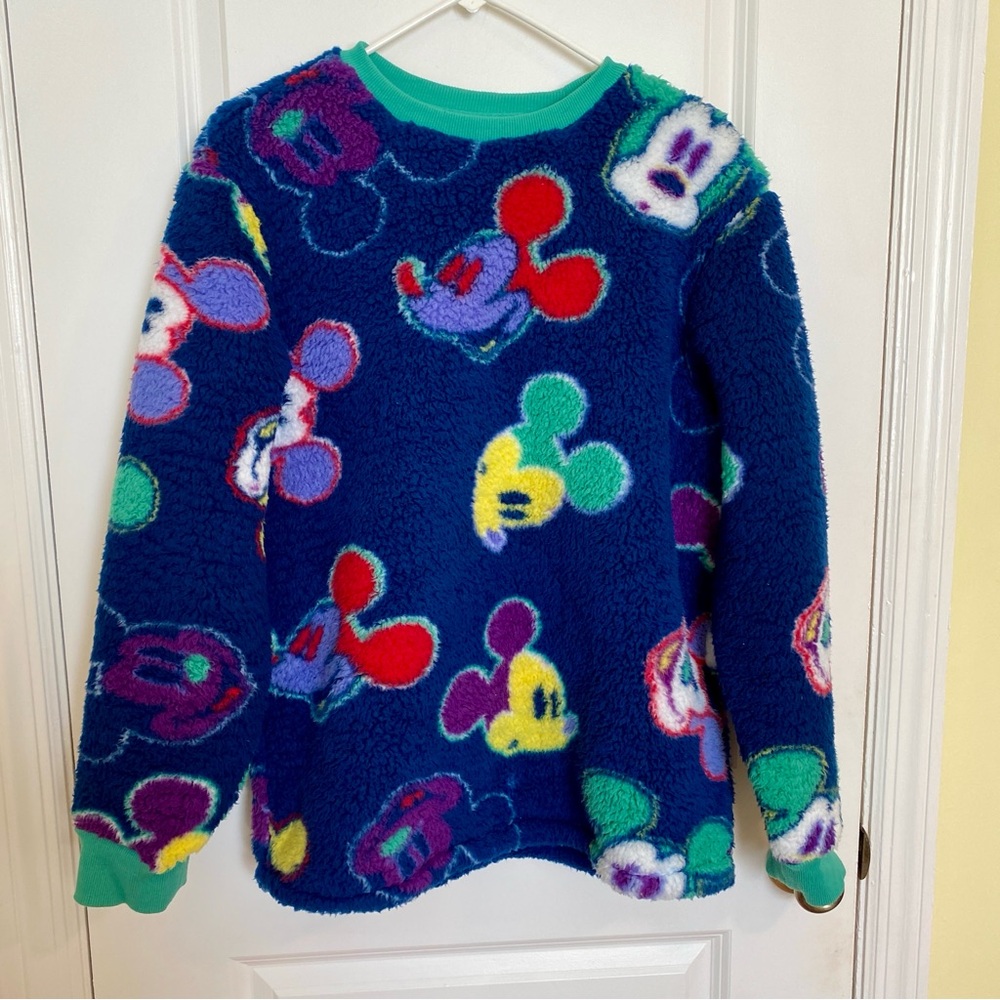 Disney Multicolor warm Fleece with Mickey Design Rare Find soft